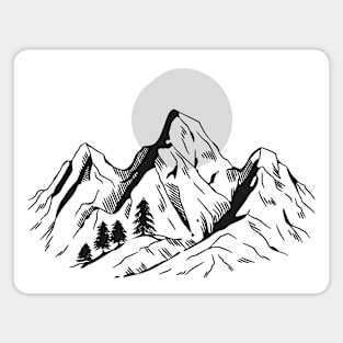 Mountain Monochrome Magnet